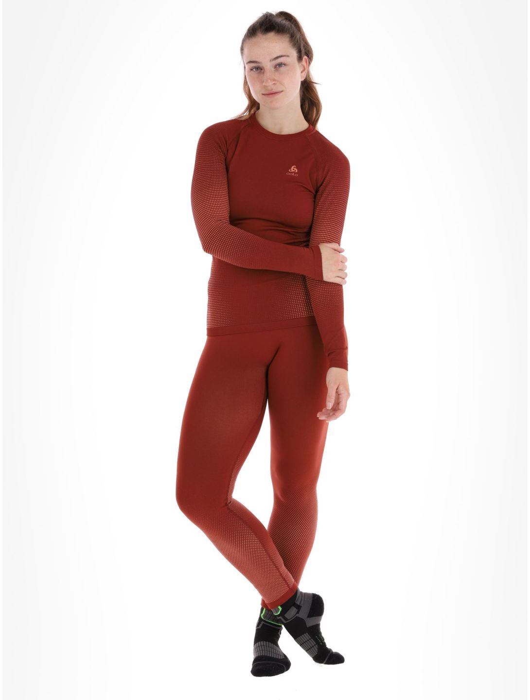 Odlo, Perfomance Warm Eco chemise thermo femmes Spiced Apple bordeaux 