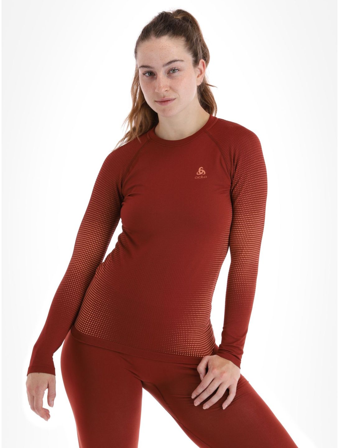 Odlo, Perfomance Warm Eco chemise thermo femmes Spiced Apple bordeaux 