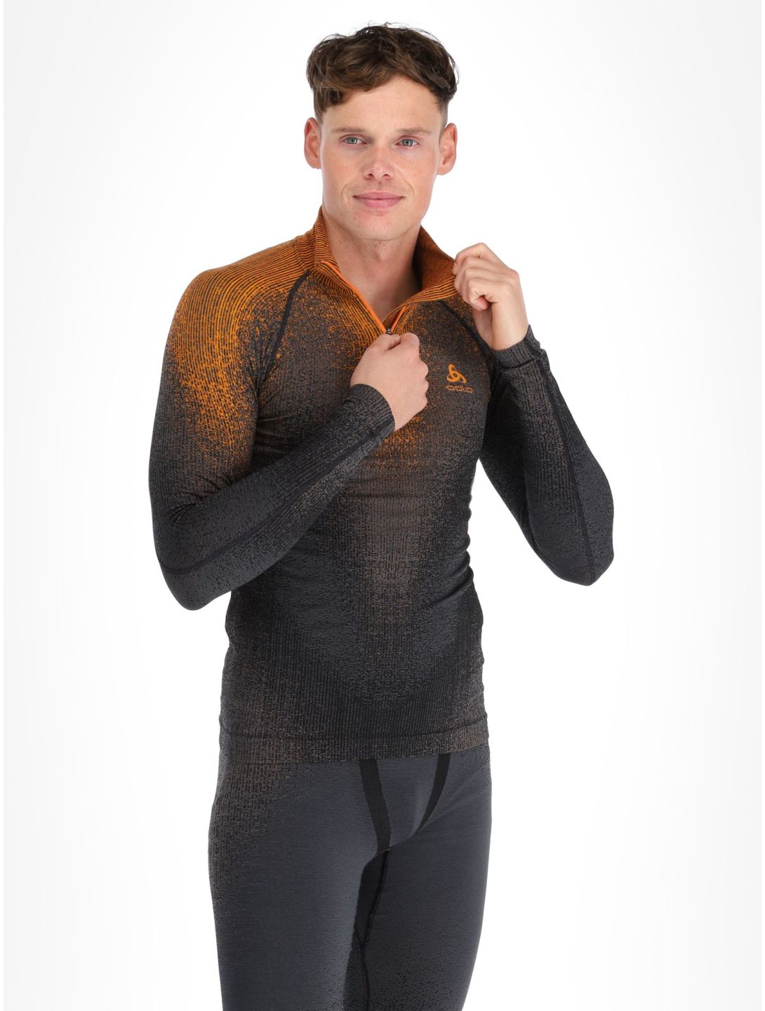 Odlo, Perfomance Zip Blackcomb Eco pull de ski hommes Oriole orange 