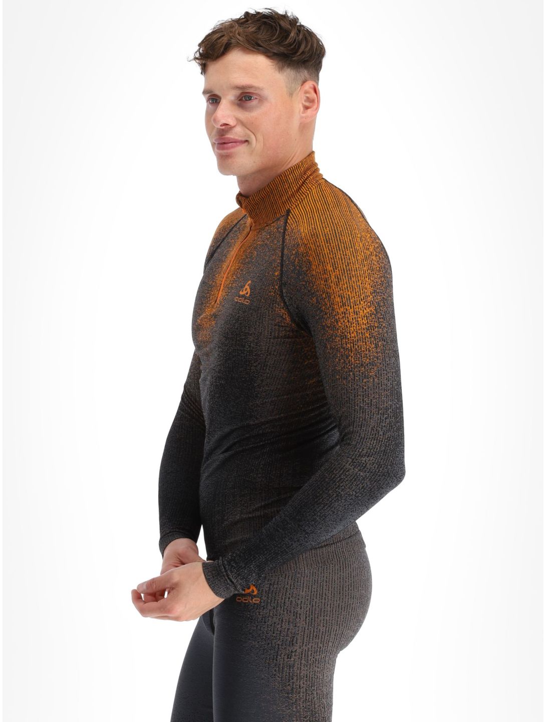 Odlo, Perfomance Zip Blackcomb Eco pull de ski hommes Oriole orange 