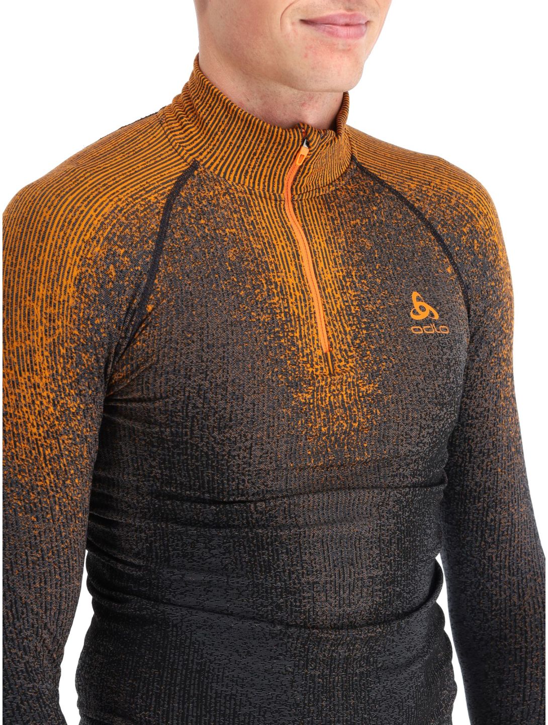 Odlo, Perfomance Zip Blackcomb Eco pull de ski hommes Oriole orange 