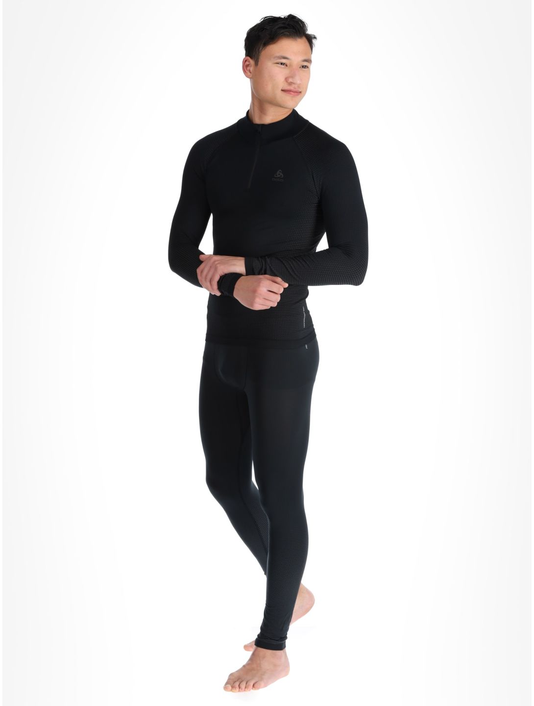 Odlo, Perfomance Zip Performance Warm Eco pull de ski hommes Black - Odlo Graphite Grey gris, noir 