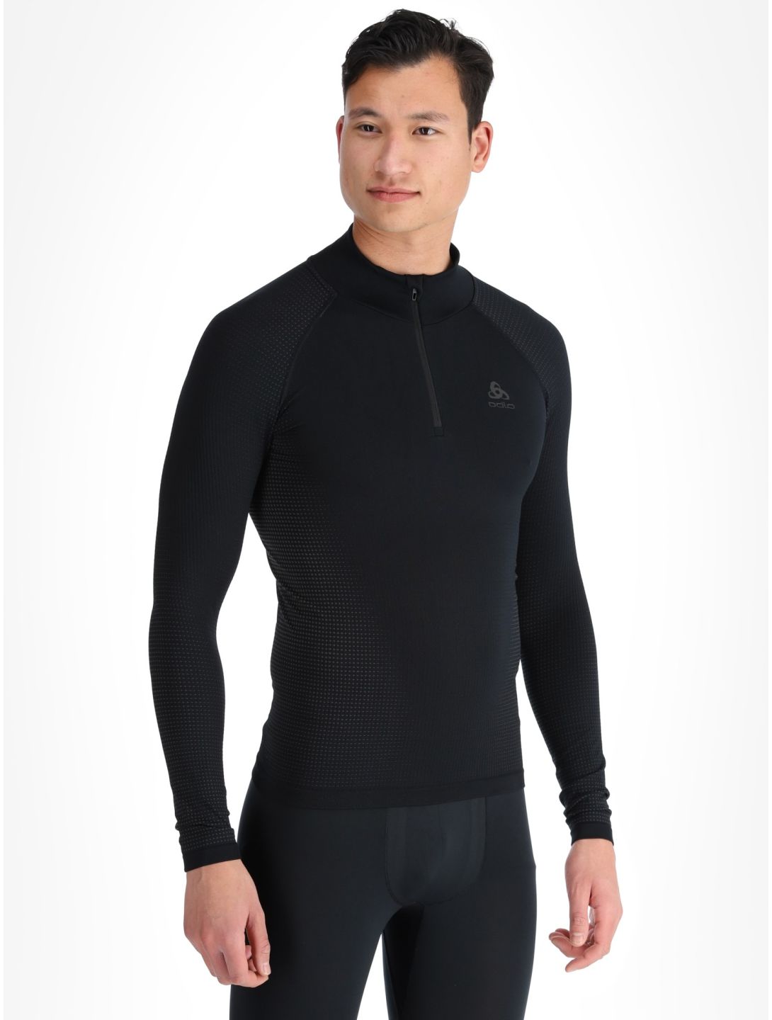 Odlo, Perfomance Zip Performance Warm Eco pull de ski hommes Black - Odlo Graphite Grey gris, noir 