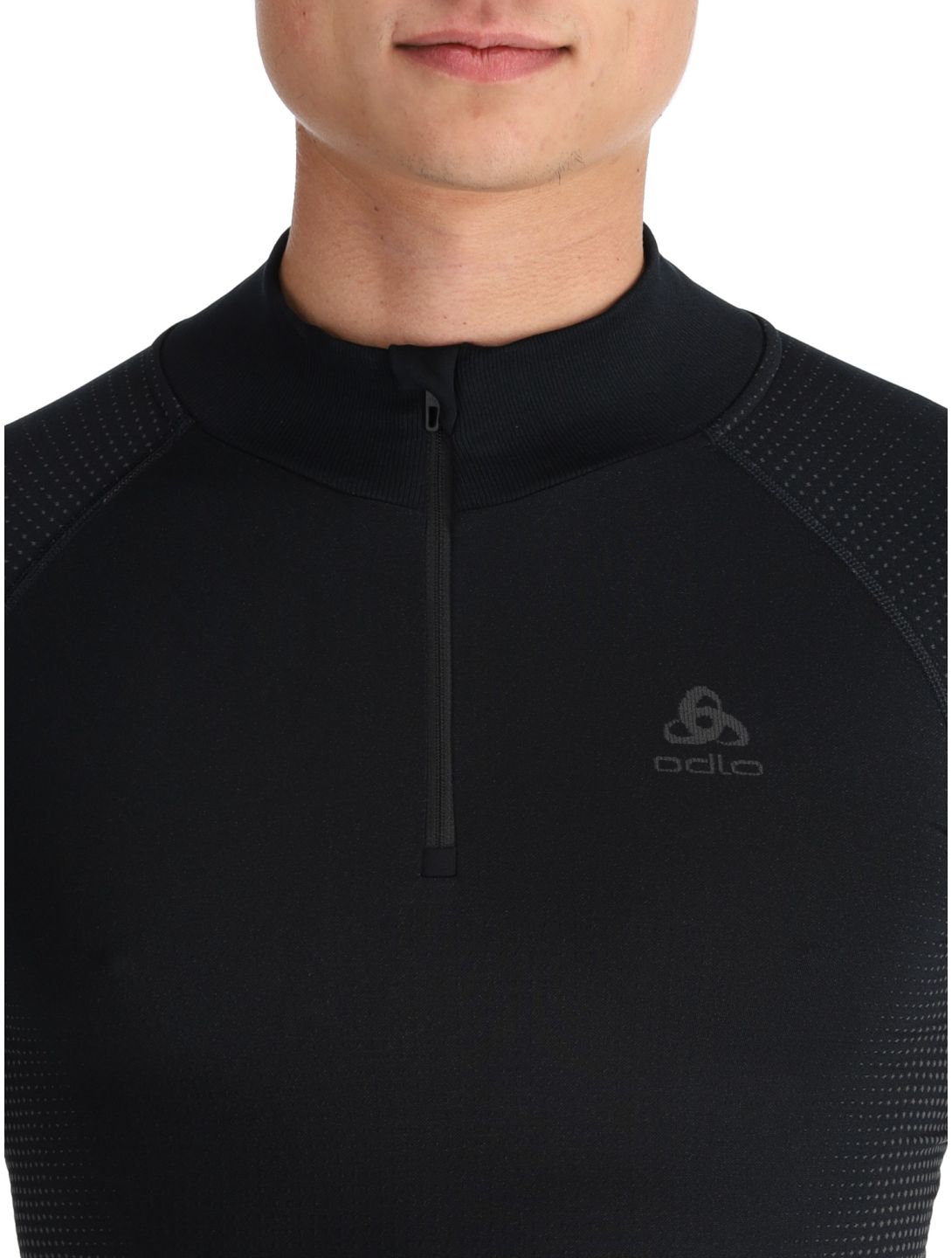 Odlo, Perfomance Zip Performance Warm Eco pull de ski hommes Black - Odlo Graphite Grey gris, noir 