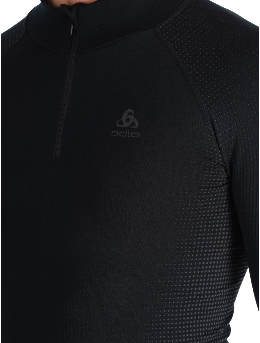 Odlo, Perfomance Zip Performance Warm Eco pull de ski hommes Black - Odlo Graphite Grey gris, noir 