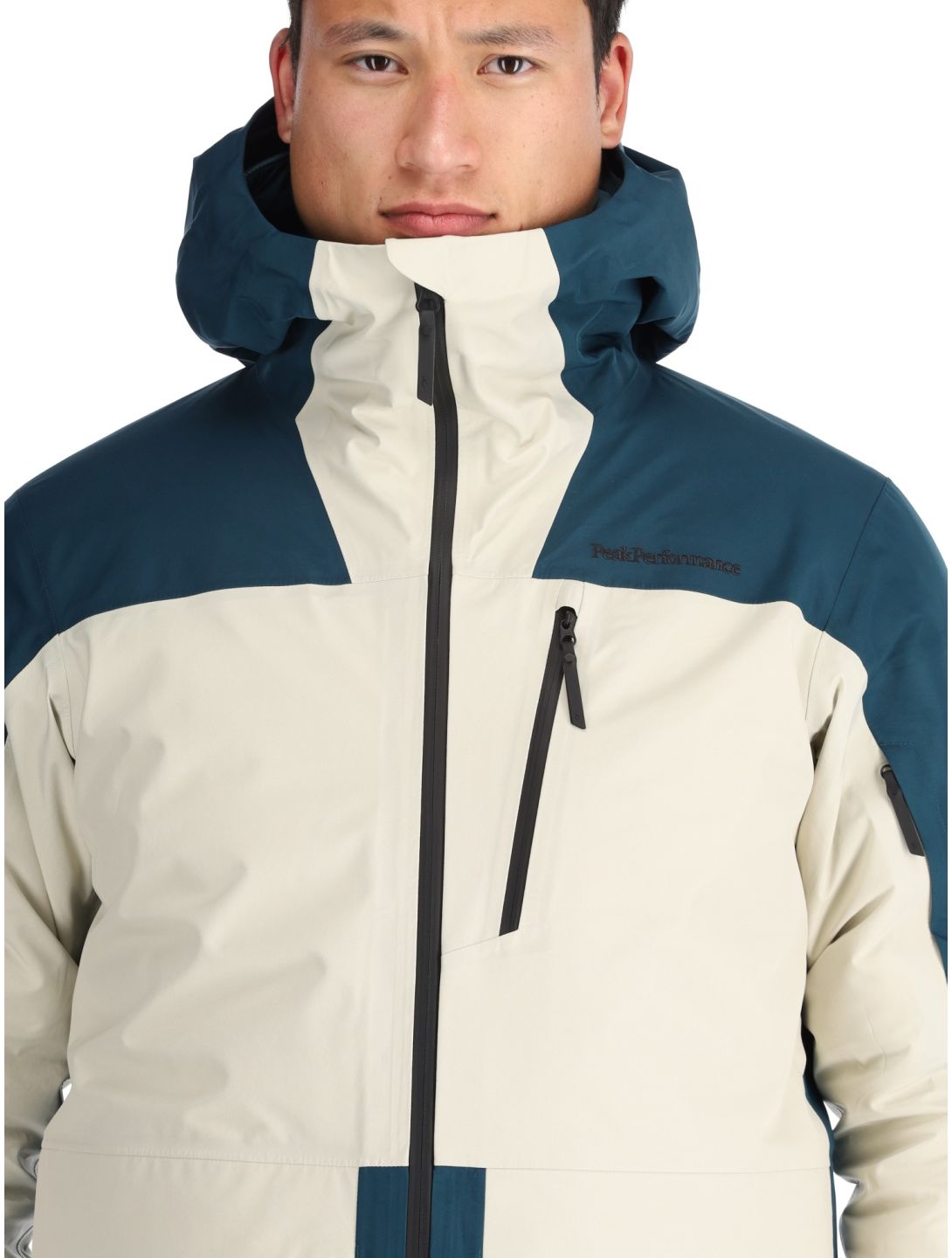 Peak Performance, M Vertical Gore-Tex 3L veste de ski à coque dure hommes Infinity Teel / Sand Fog beige, bleu 