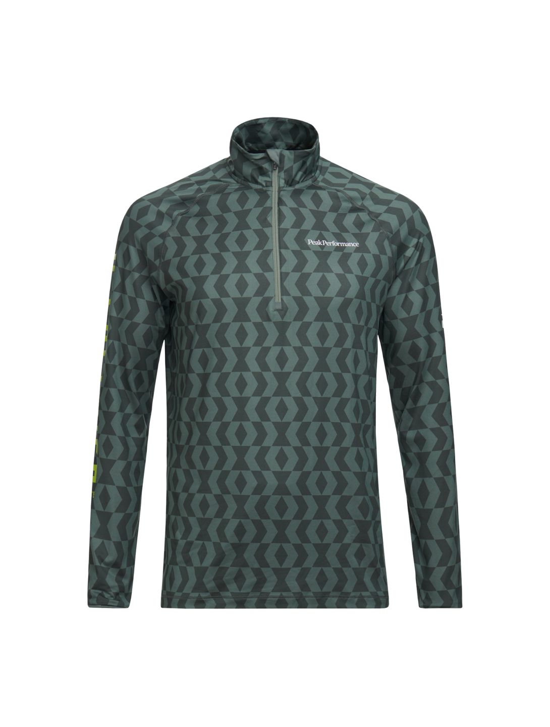 Peak Performance, Spirit Half Zip Printed chemise thermo hommes pattern vert 