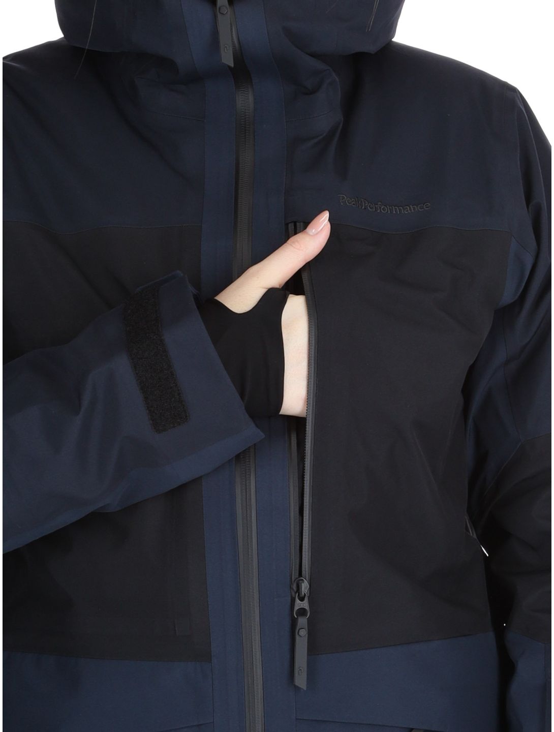 Peak Performance, W Gravity Gore-Tex 3L veste de ski à coque dure femmes Salute Blue / Black / Blue Shadow bleu, noir 