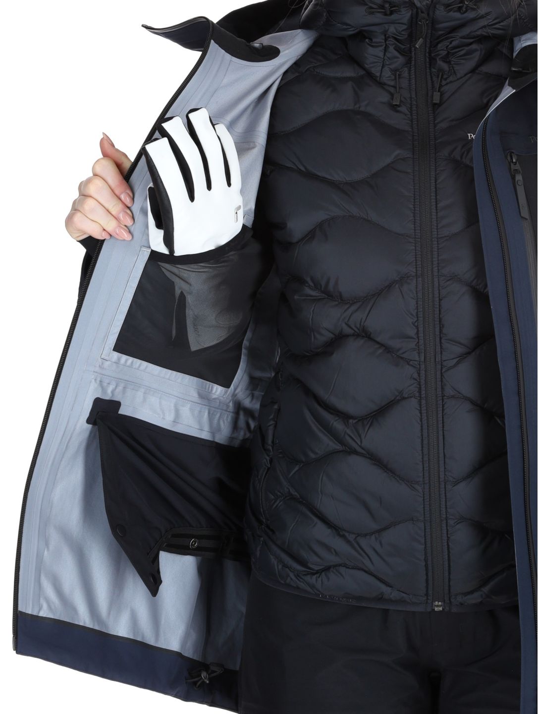 Peak Performance, W Gravity Gore-Tex 3L veste de ski à coque dure femmes Salute Blue / Black / Blue Shadow bleu, noir 