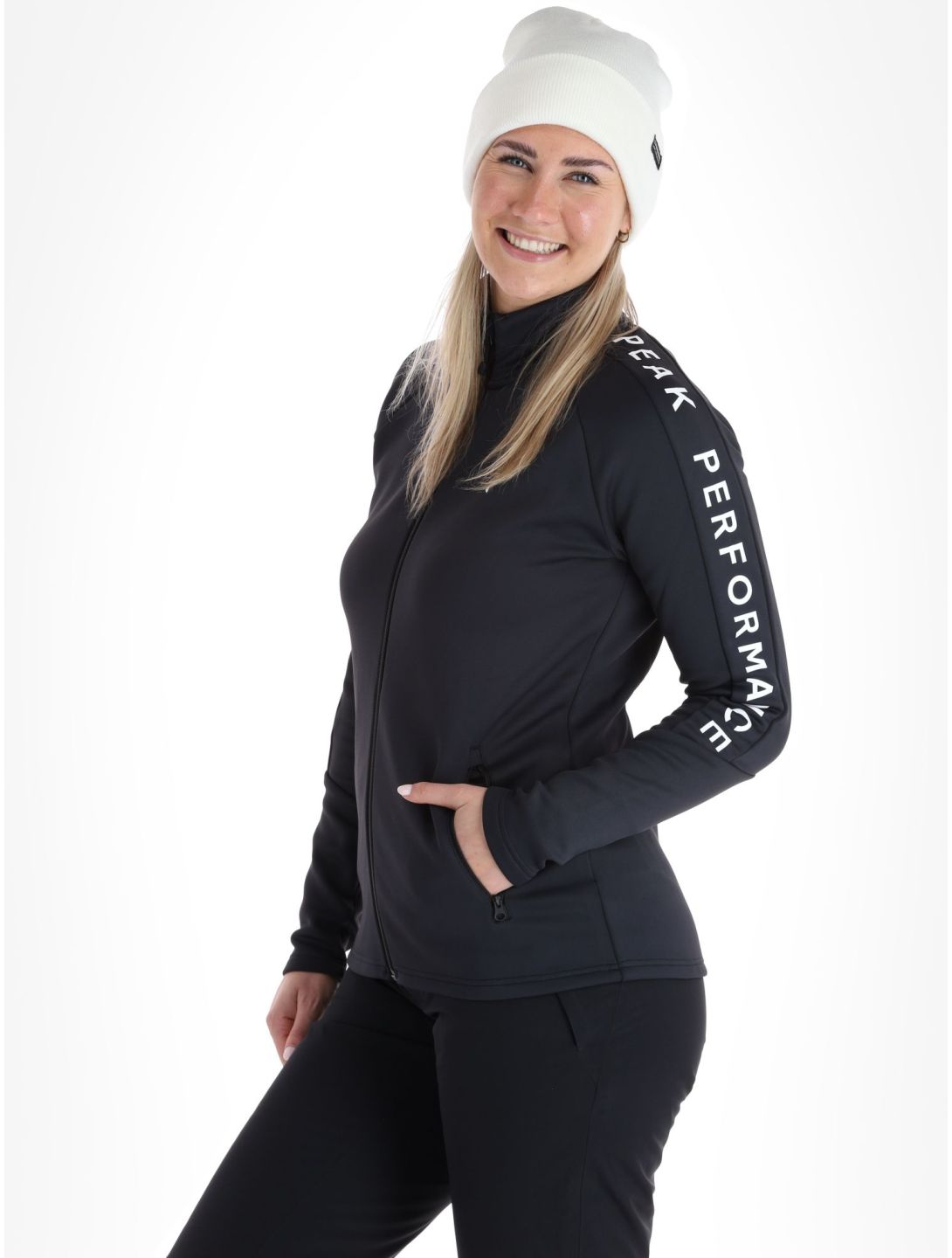 Peak Performance, W Rider Mid Zip gilet femmes Black-Black noir 