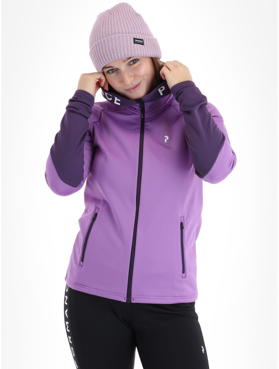 Peak Performance, W Rider Mid Zip Hood gilet femmes Action Lilac Indigo violet 