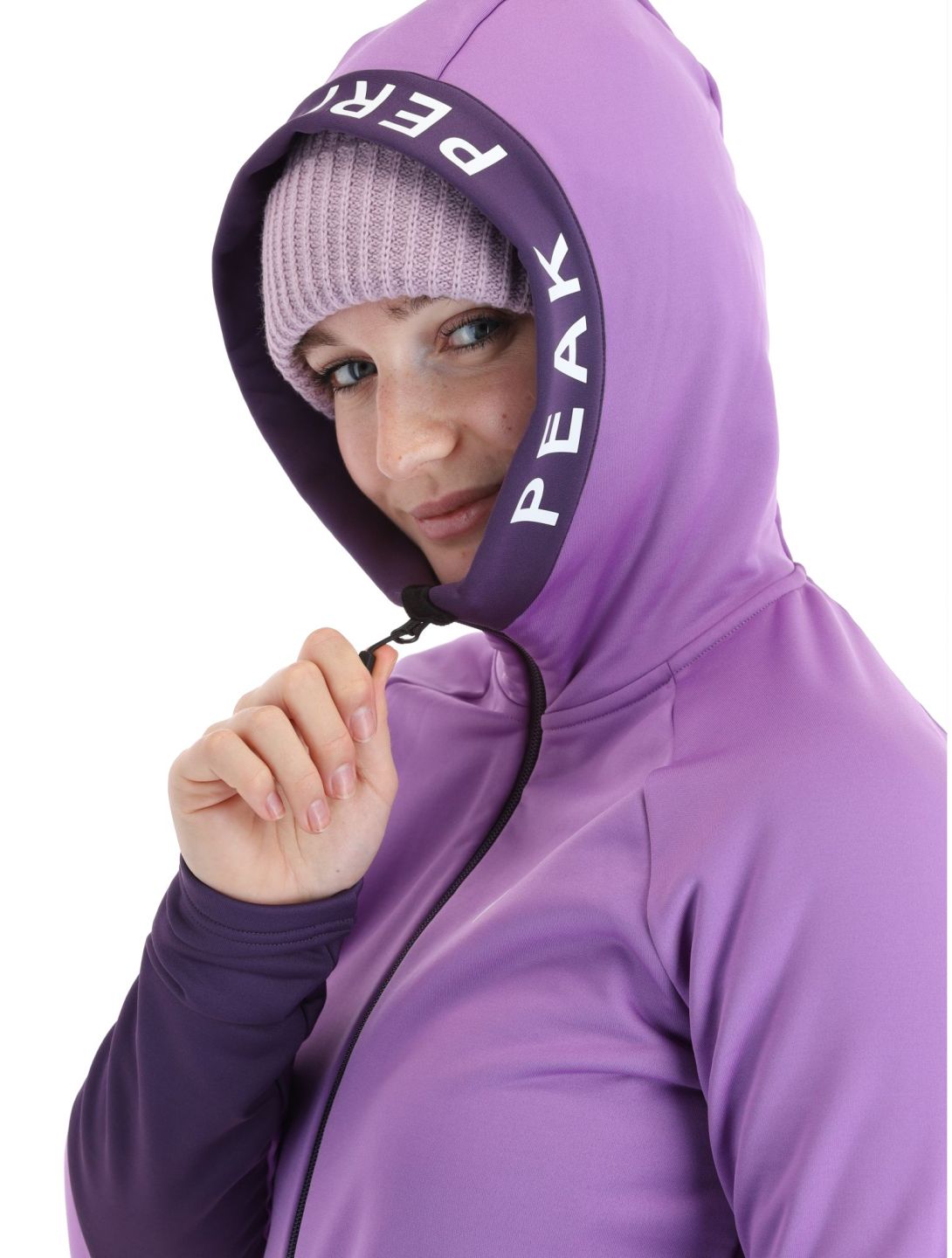 Peak Performance, W Rider Mid Zip Hood gilet femmes Action Lilac Indigo violet 