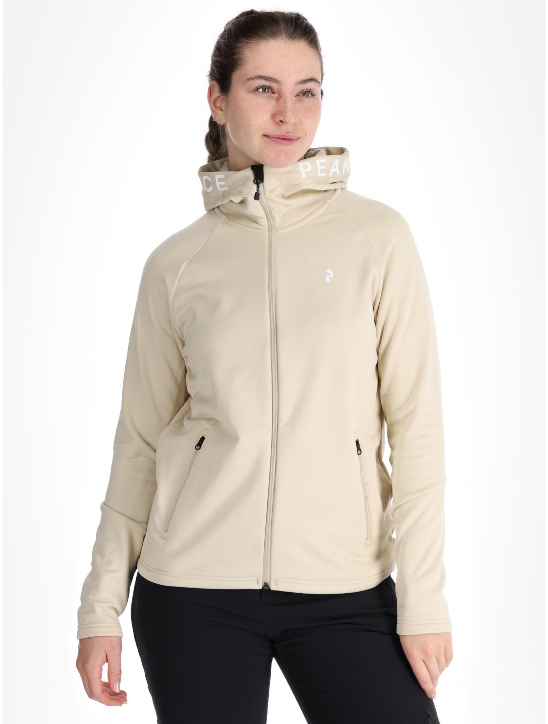 Peak Performance, W Rider Zip Hood gilet femmes Sand Fog beige 