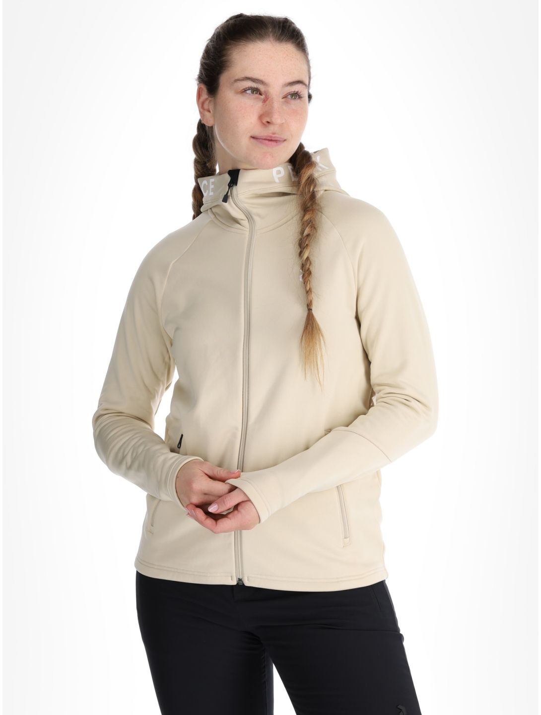 Peak Performance, W Rider Zip Hood gilet femmes Sand Fog beige 