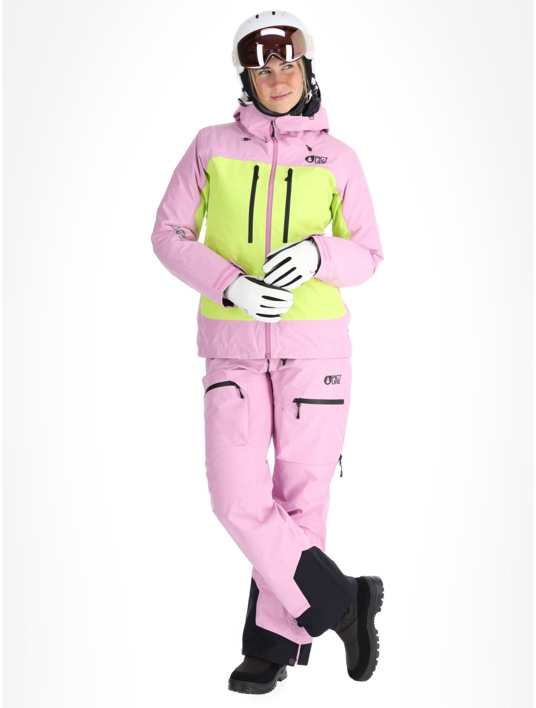 Picture, Acidid 3L veste de ski à coque dure femmes Orchid Acid Lime rose, vert 