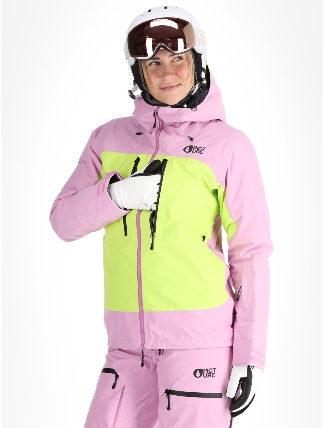 Picture, Acidid 3L veste de ski à coque dure femmes Orchid Acid Lime rose, vert 