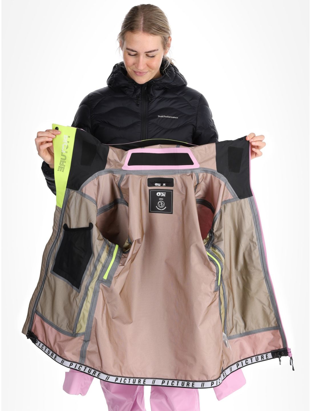 Picture, Acidid 3L veste de ski à coque dure femmes Orchid Acid Lime rose, vert 