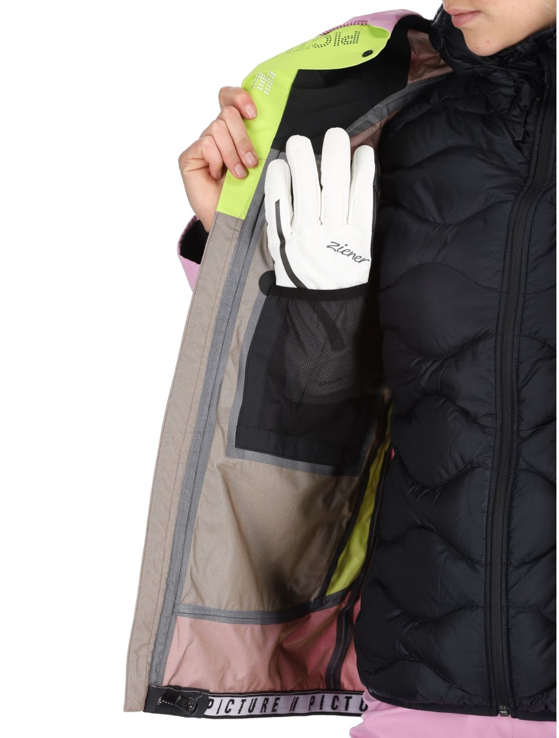 Picture, Acidid 3L veste de ski à coque dure femmes Orchid Acid Lime rose, vert 