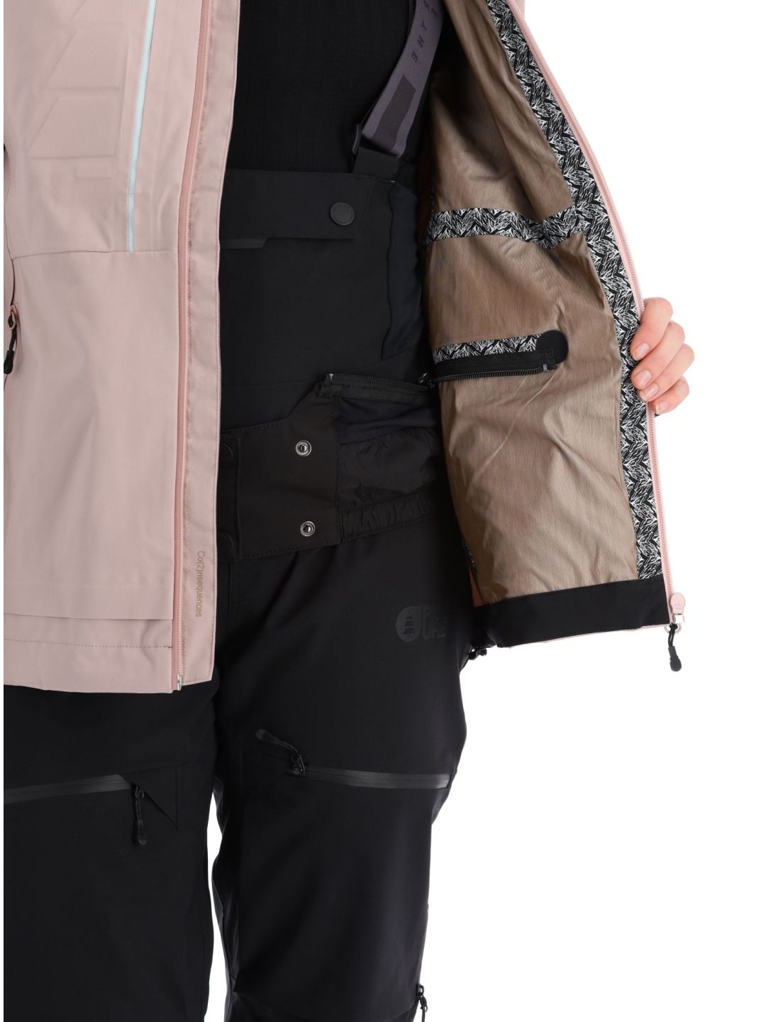 Picture, Aeron 3L veste de ski à coque dure femmes Shadow Gray rose 