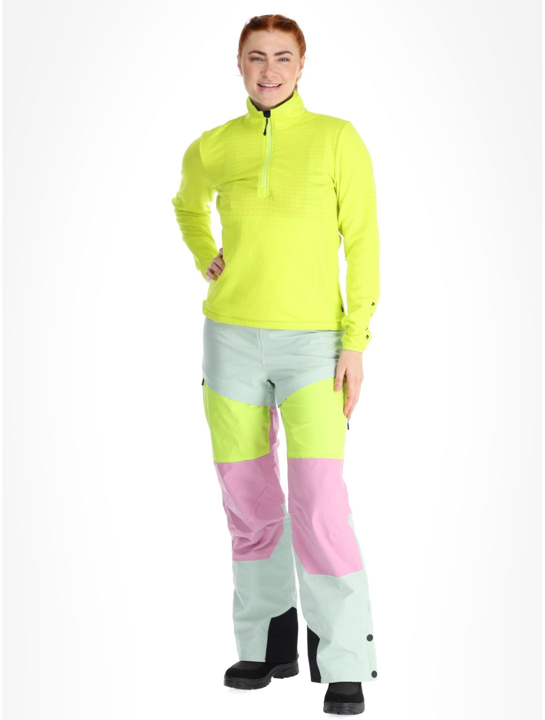 Picture, Bake W 1/4 Grid pull de ski femmes Acid Lime vert 