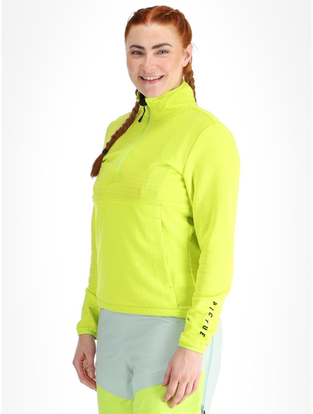 Picture, Bake W 1/4 Grid pull de ski femmes Acid Lime vert 