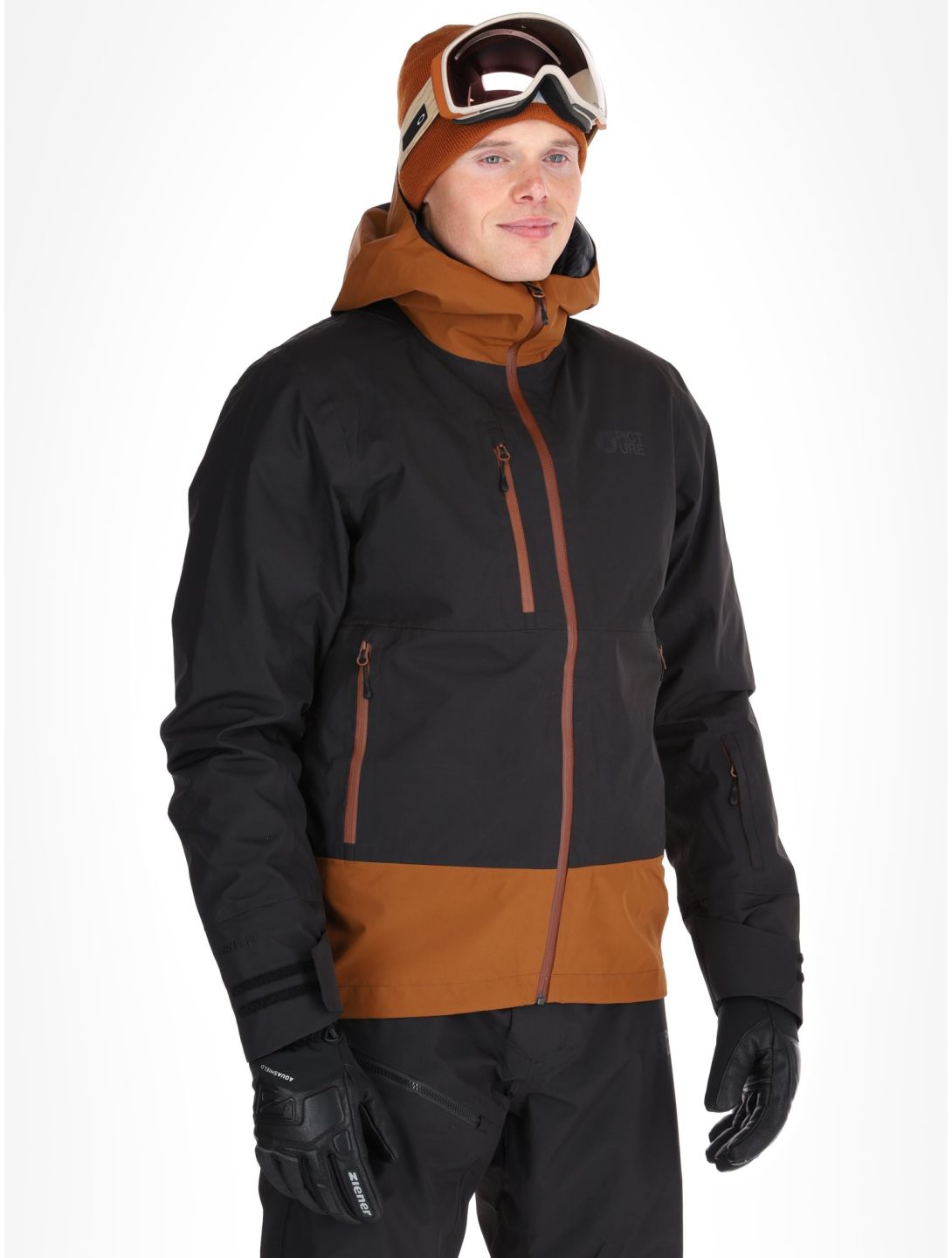 Picture, Broader 3L veste de ski à coque dure hommes Black Chocolate brun, noir 