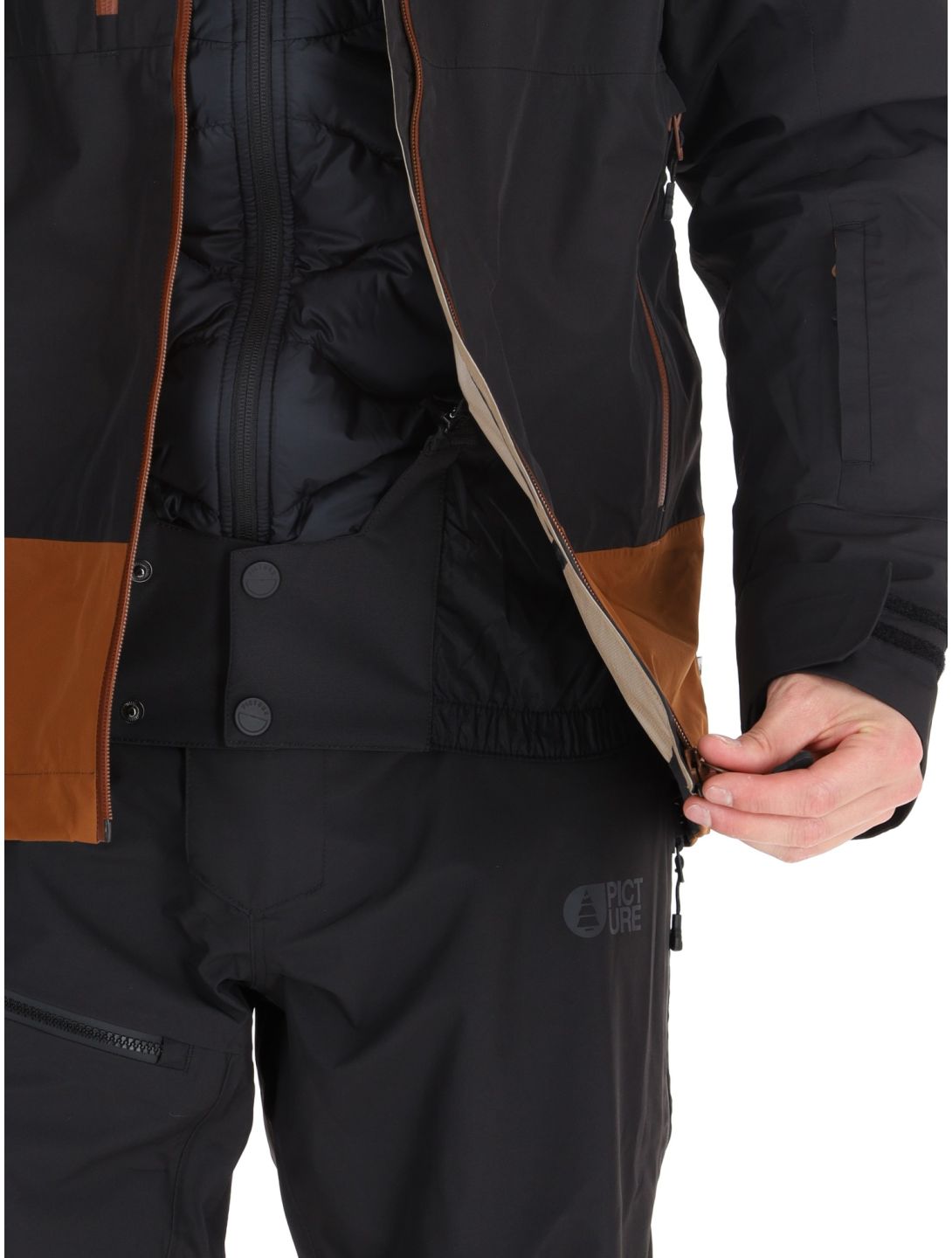 Picture, Broader 3L veste de ski à coque dure hommes Black Chocolate brun, noir 