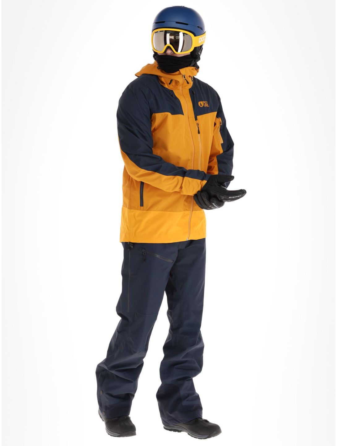 Picture, Broader 3L veste de ski à coque dure hommes Camel-Dark Blue bleu, orange 