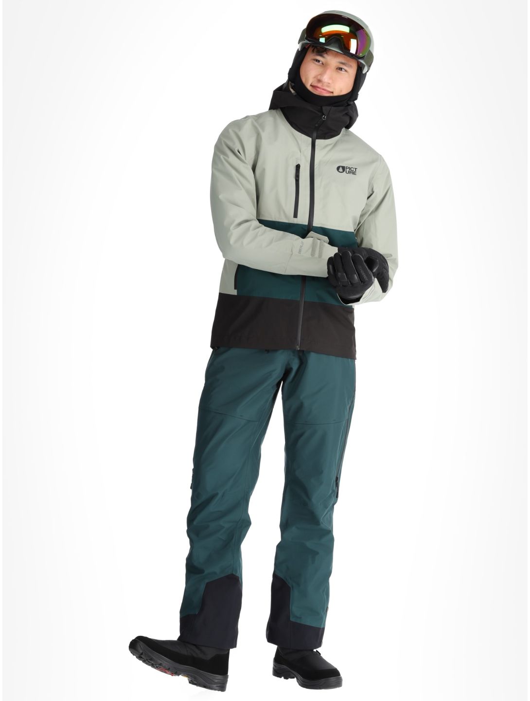 Picture, Broader 3L veste de ski à coque dure hommes Shadow Ponderosa Pine Black noir, vert 