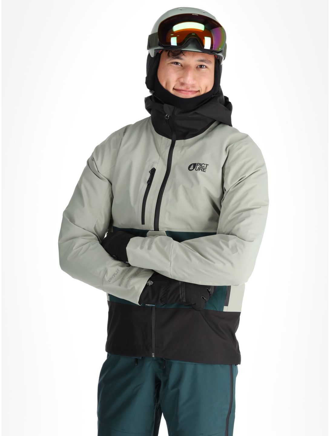 Picture, Broader 3L veste de ski à coque dure hommes Shadow Ponderosa Pine Black noir, vert 