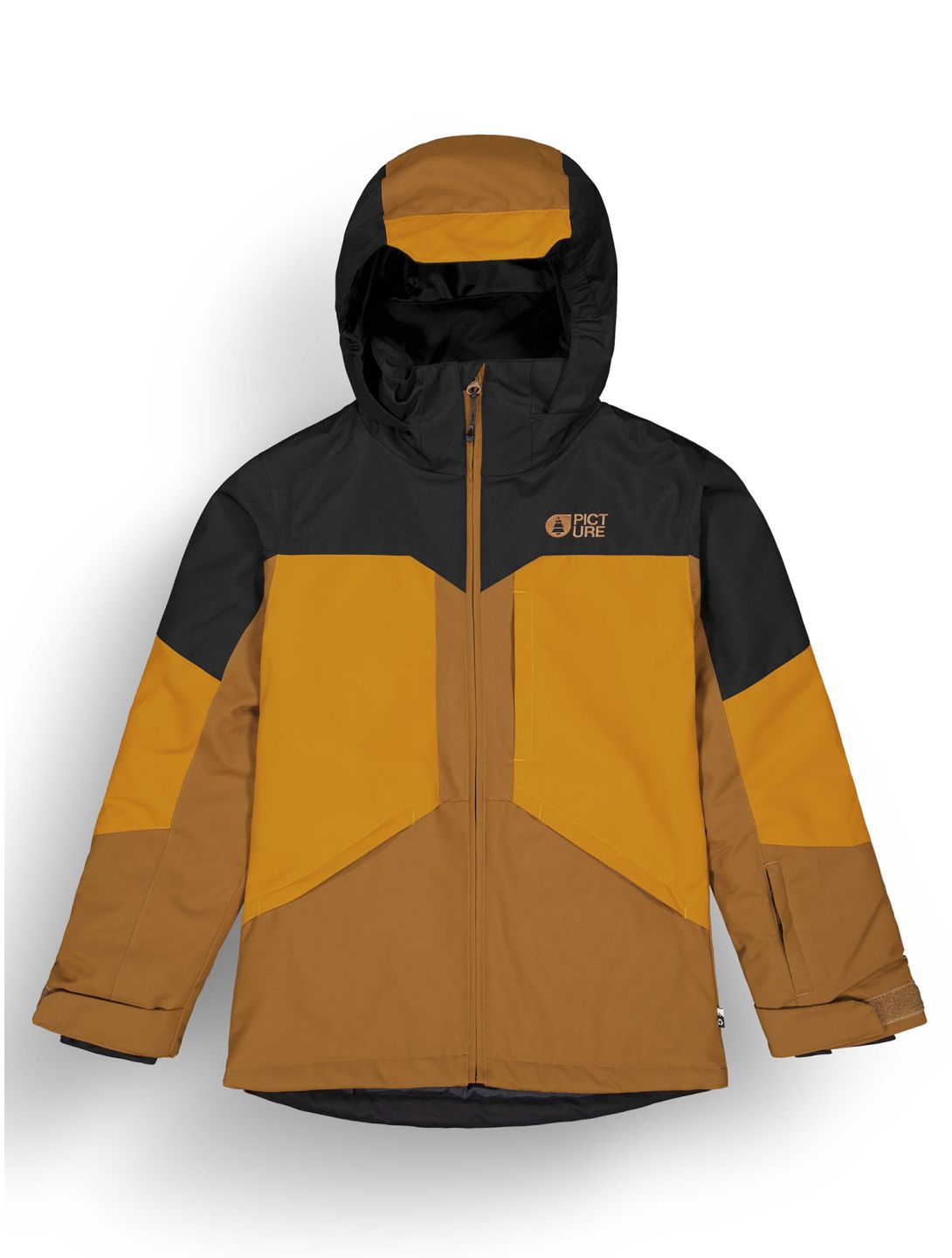 Picture, Cossmo veste de ski enfants Black Honey Chocolate brun, noir, orange 