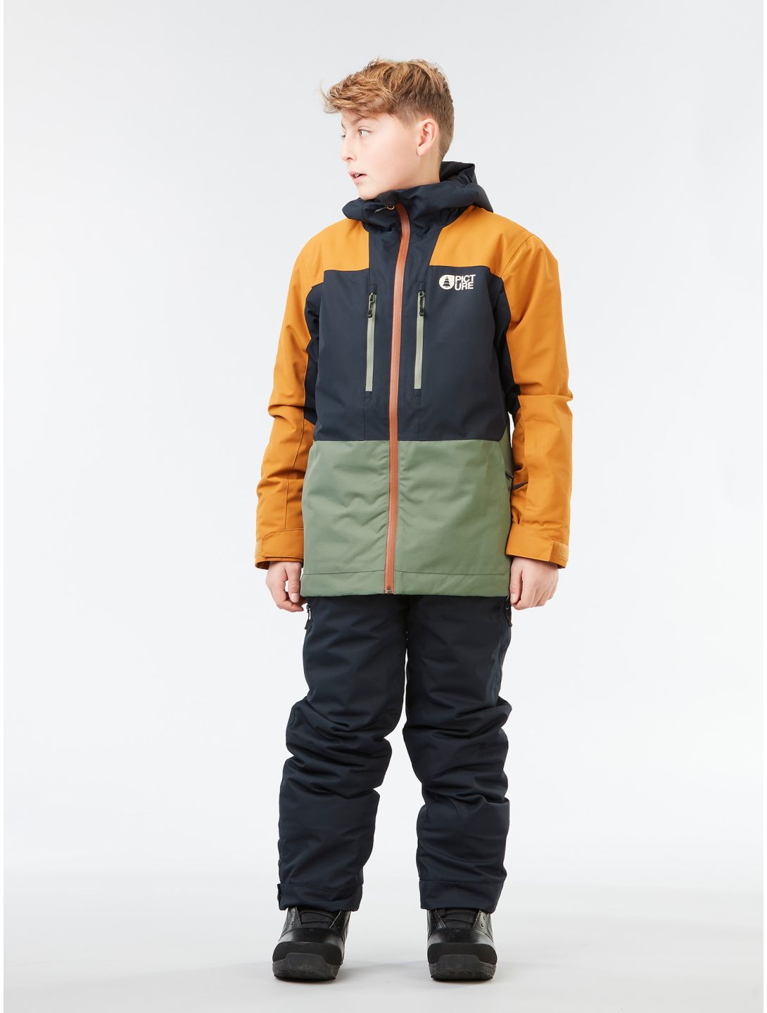 Picture, Daumy veste de ski enfants Dark Blue bleu, orange, vert 