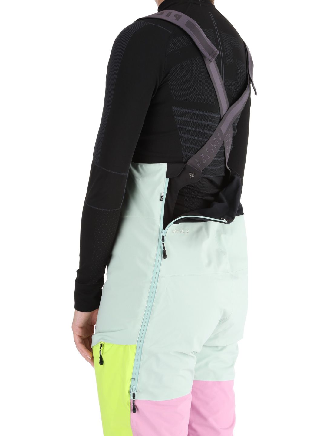 Picture, Elwy pantalon de ski BIB femmes Silt Green Orchid Acid Lime rose, vert 