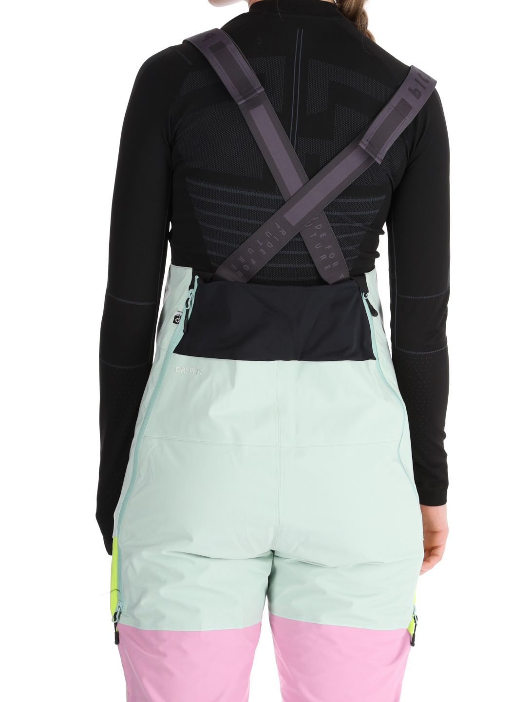 Picture, Elwy pantalon de ski BIB femmes Silt Green Orchid Acid Lime rose, vert 