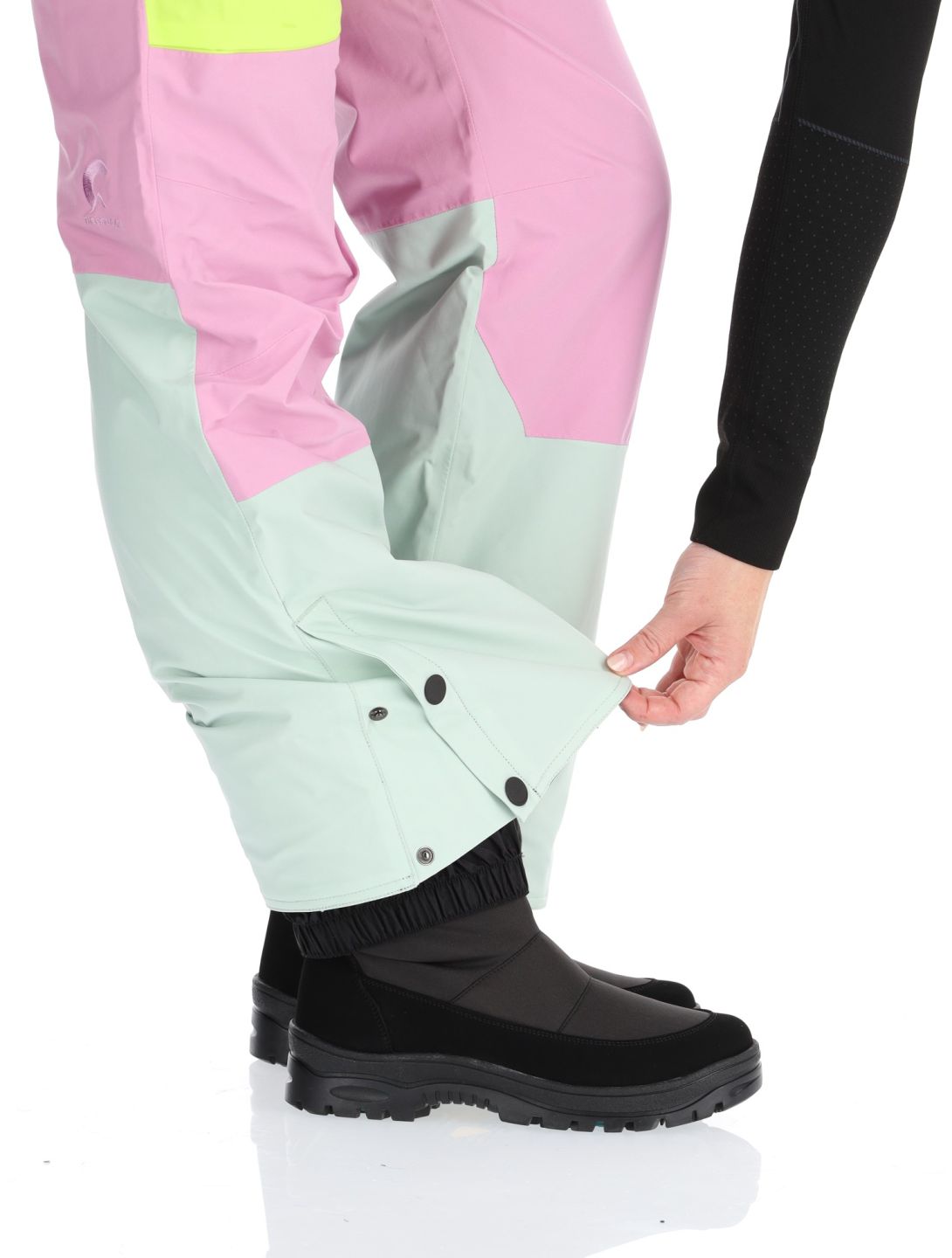 Picture, Elwy pantalon de ski BIB femmes Silt Green Orchid Acid Lime rose, vert 