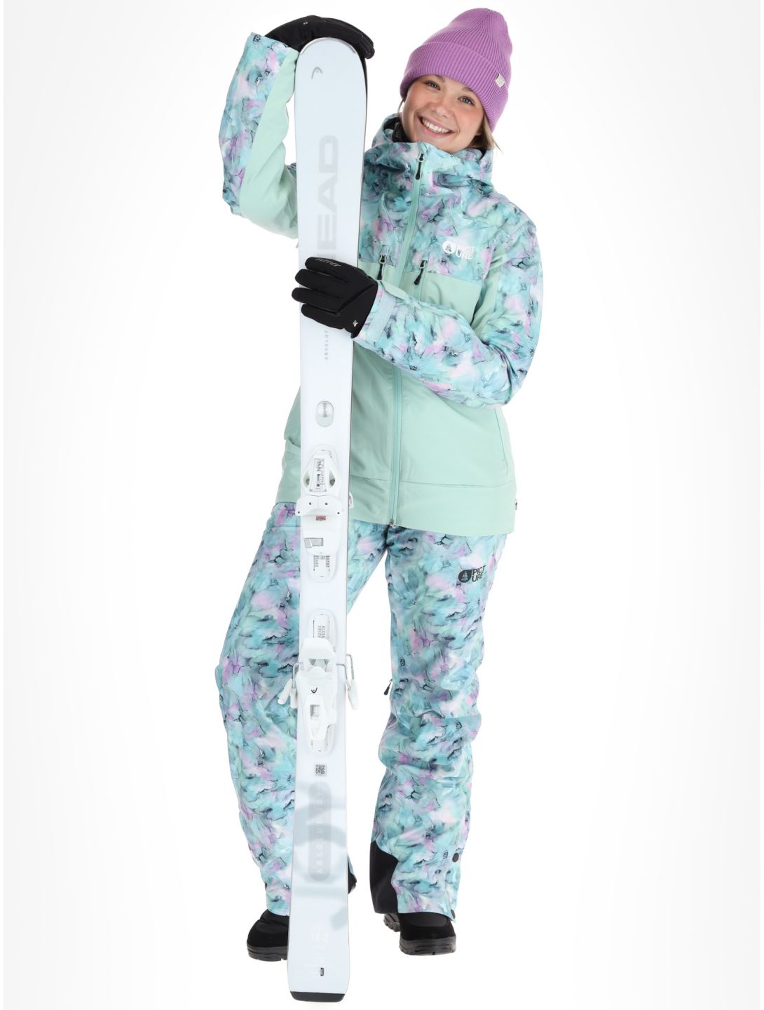 Picture, Exa veste de ski femmes Blurry Water Print Silt Green vert 