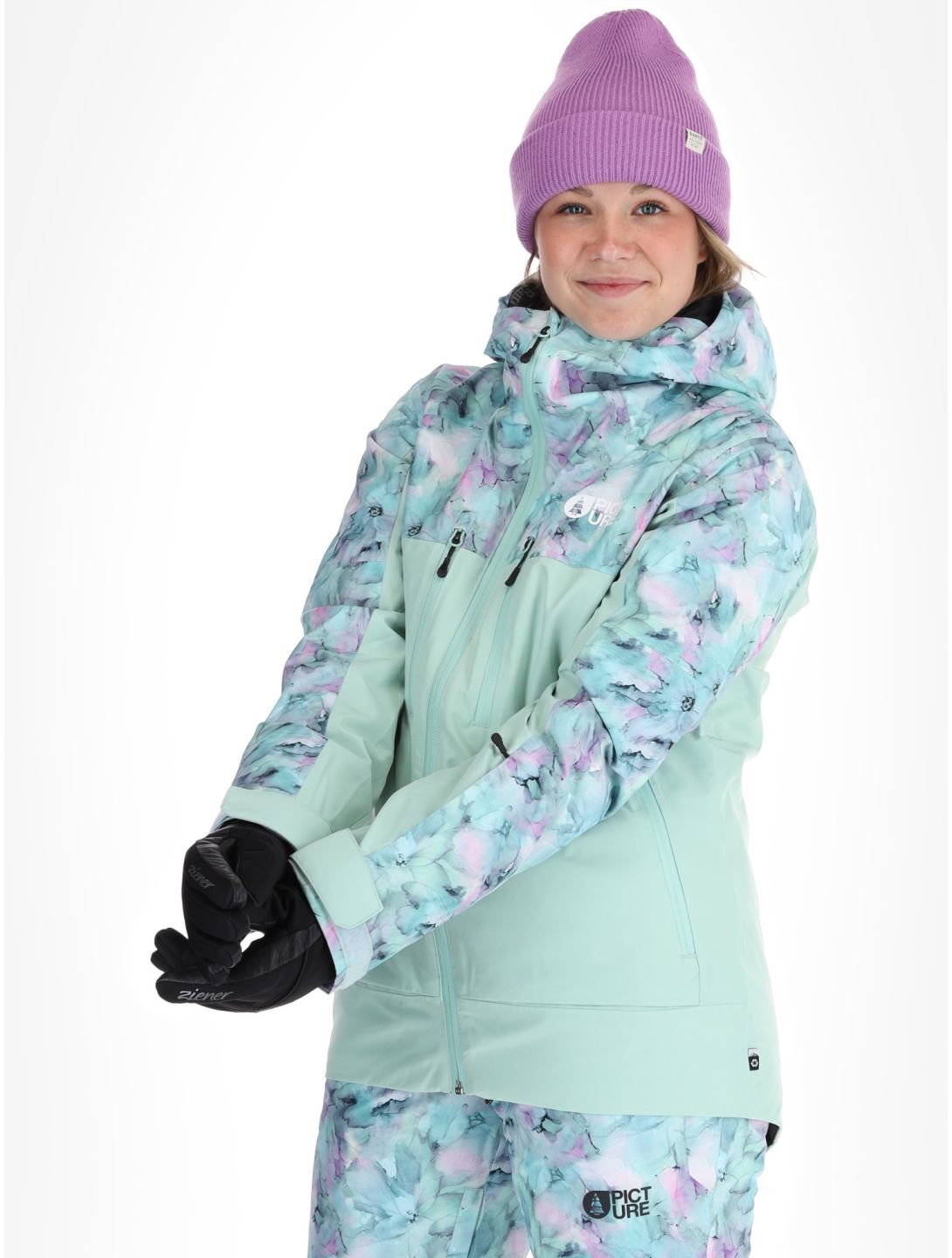 Picture, Exa veste de ski femmes Blurry Water Print Silt Green vert 