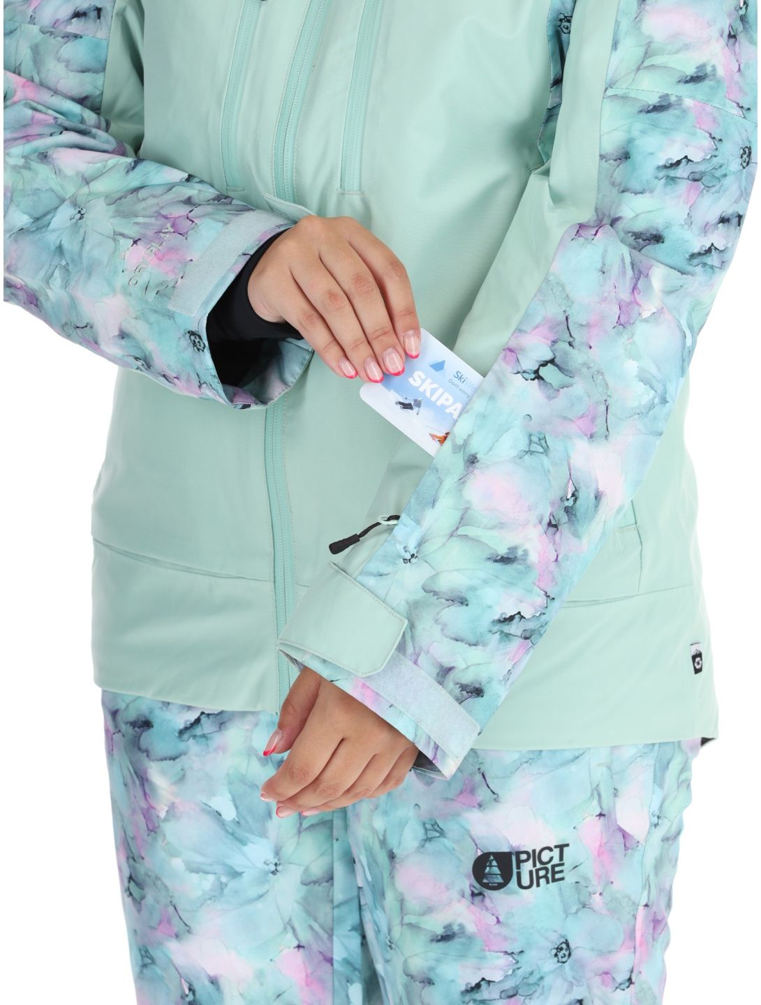 Picture, Exa veste de ski femmes Blurry Water Print Silt Green vert 