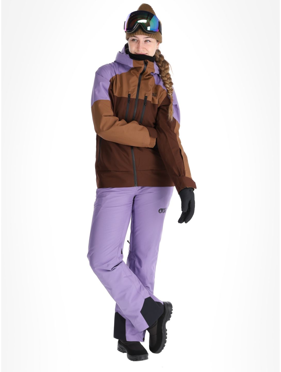 Picture, Exa veste de ski femmes Paisley Purple Cocoa Brown Chicory Coffee brun, violet 