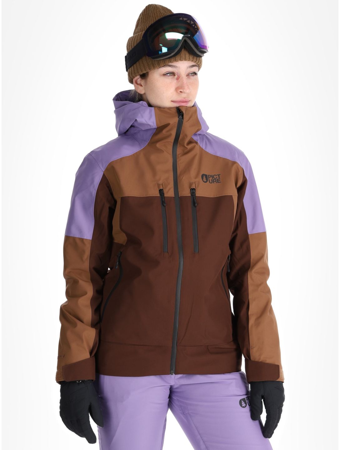 Picture, Exa veste de ski femmes Paisley Purple Cocoa Brown Chicory Coffee brun, violet 