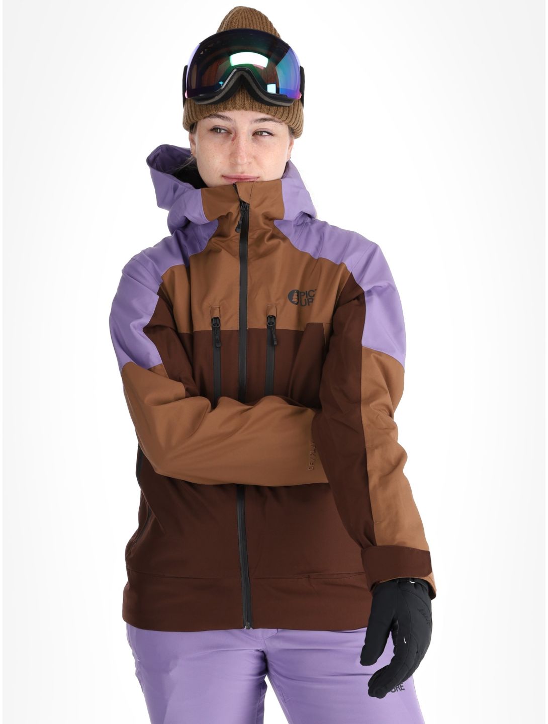 Picture, Exa veste de ski femmes Paisley Purple Cocoa Brown Chicory Coffee brun, violet 