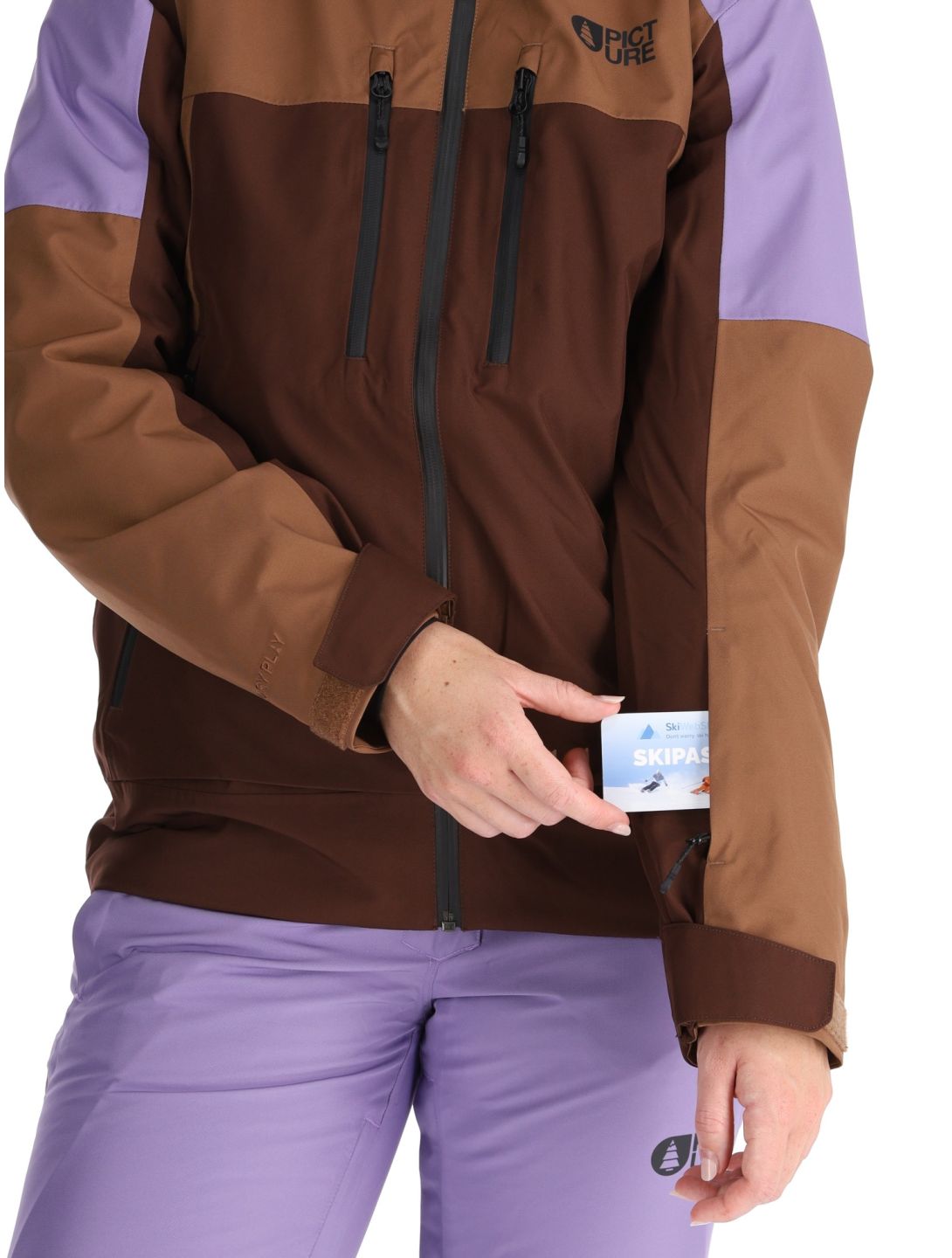 Picture, Exa veste de ski femmes Paisley Purple Cocoa Brown Chicory Coffee brun, violet 