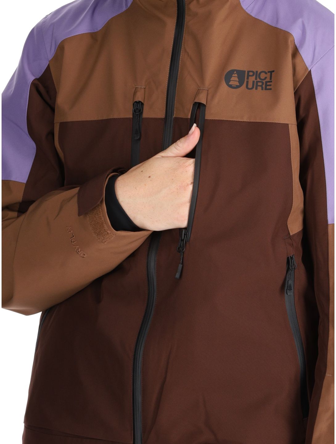 Picture, Exa veste de ski femmes Paisley Purple Cocoa Brown Chicory Coffee brun, violet 