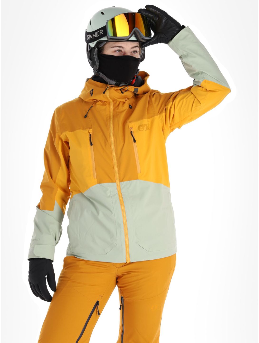 Picture, Fresya veste de ski femmes Desert Sage orange, vert 