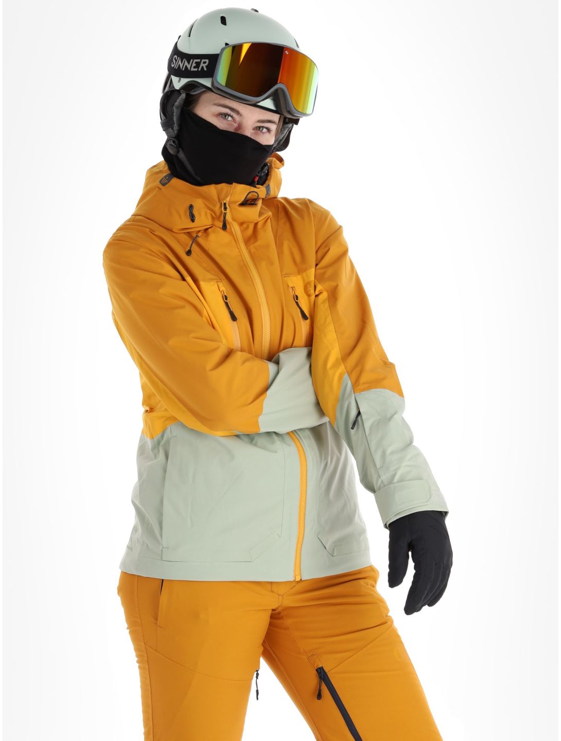 Picture, Fresya veste de ski femmes Desert Sage orange, vert 