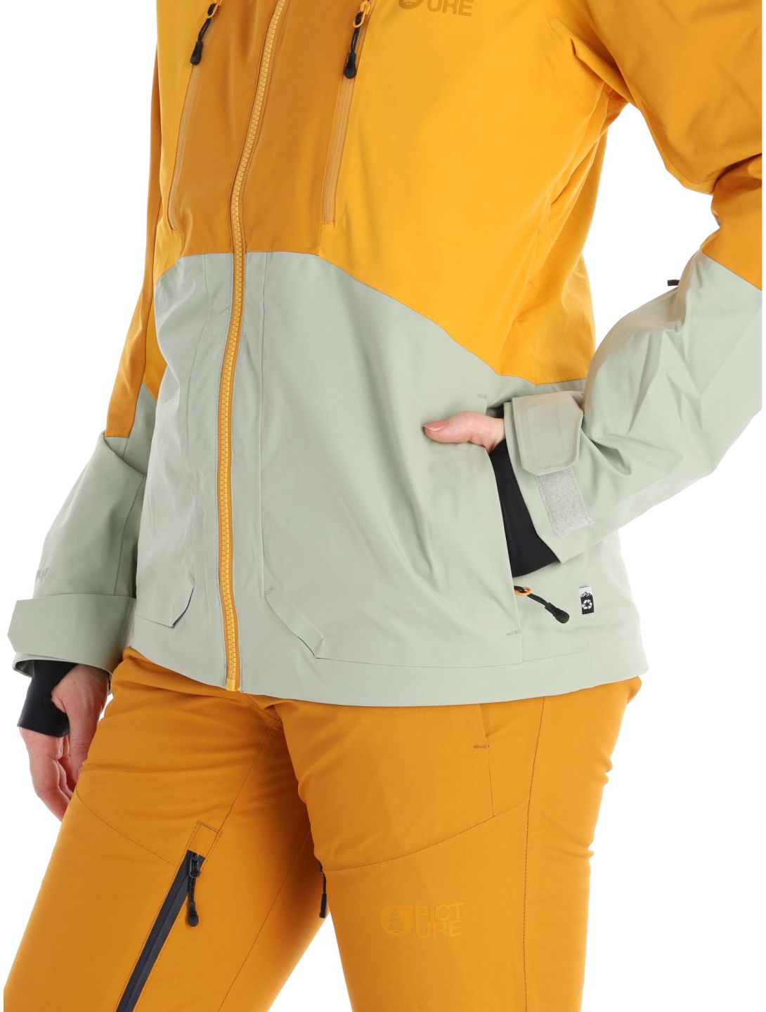 Picture, Fresya veste de ski femmes Desert Sage orange, vert 