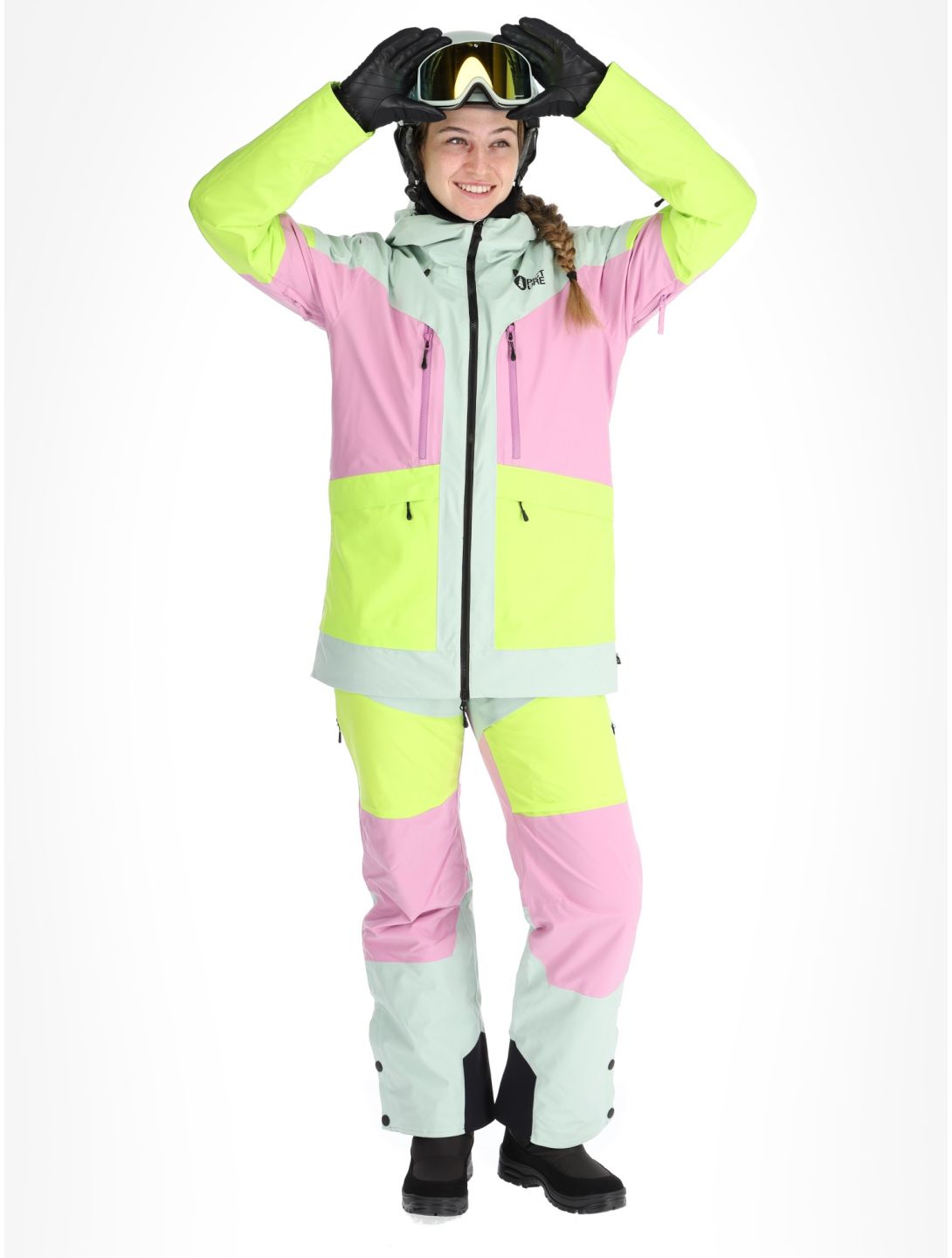 Picture, Haakon veste de ski femmes Silt Green Orchid Acid rose, vert 