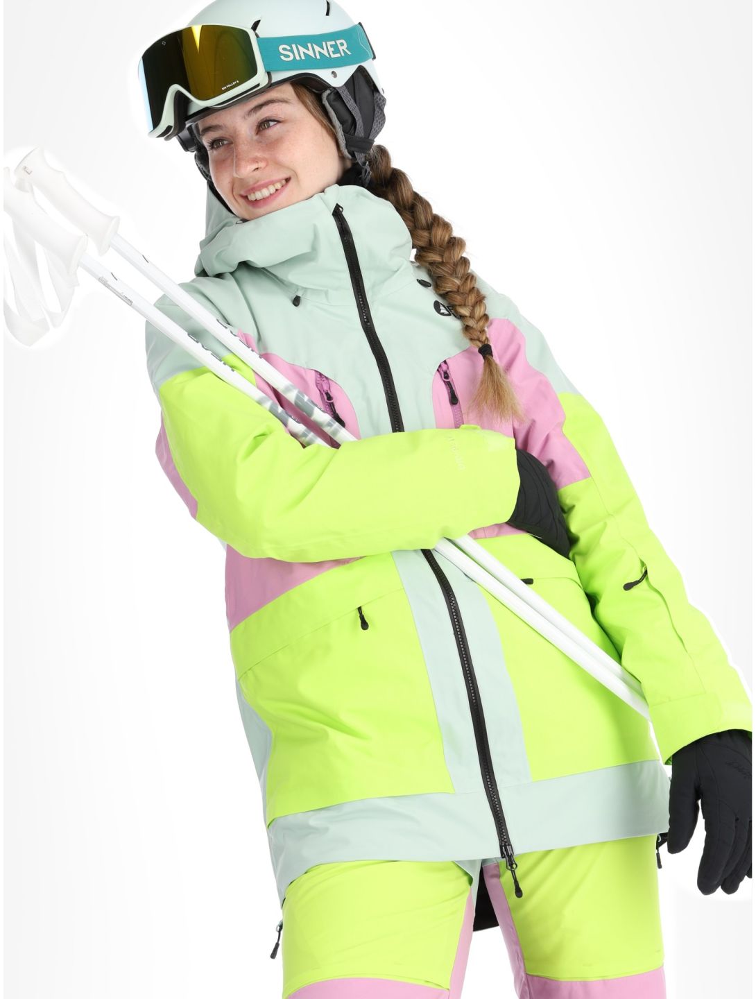 Picture, Haakon veste de ski femmes Silt Green Orchid Acid rose, vert 