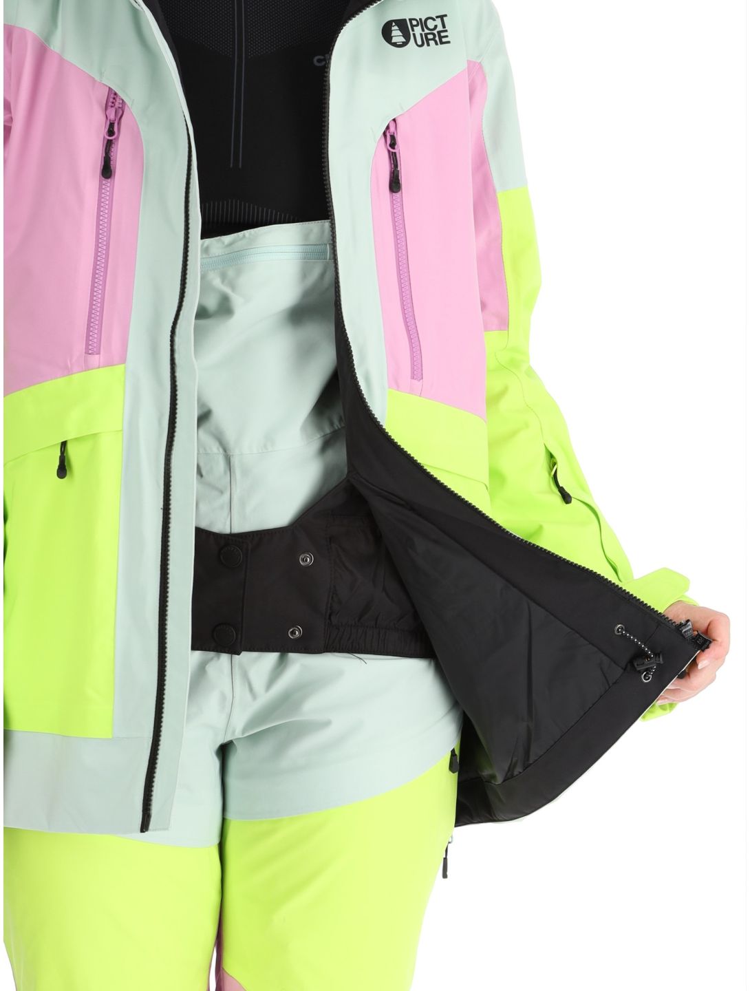 Picture, Haakon veste de ski femmes Silt Green Orchid Acid rose, vert 