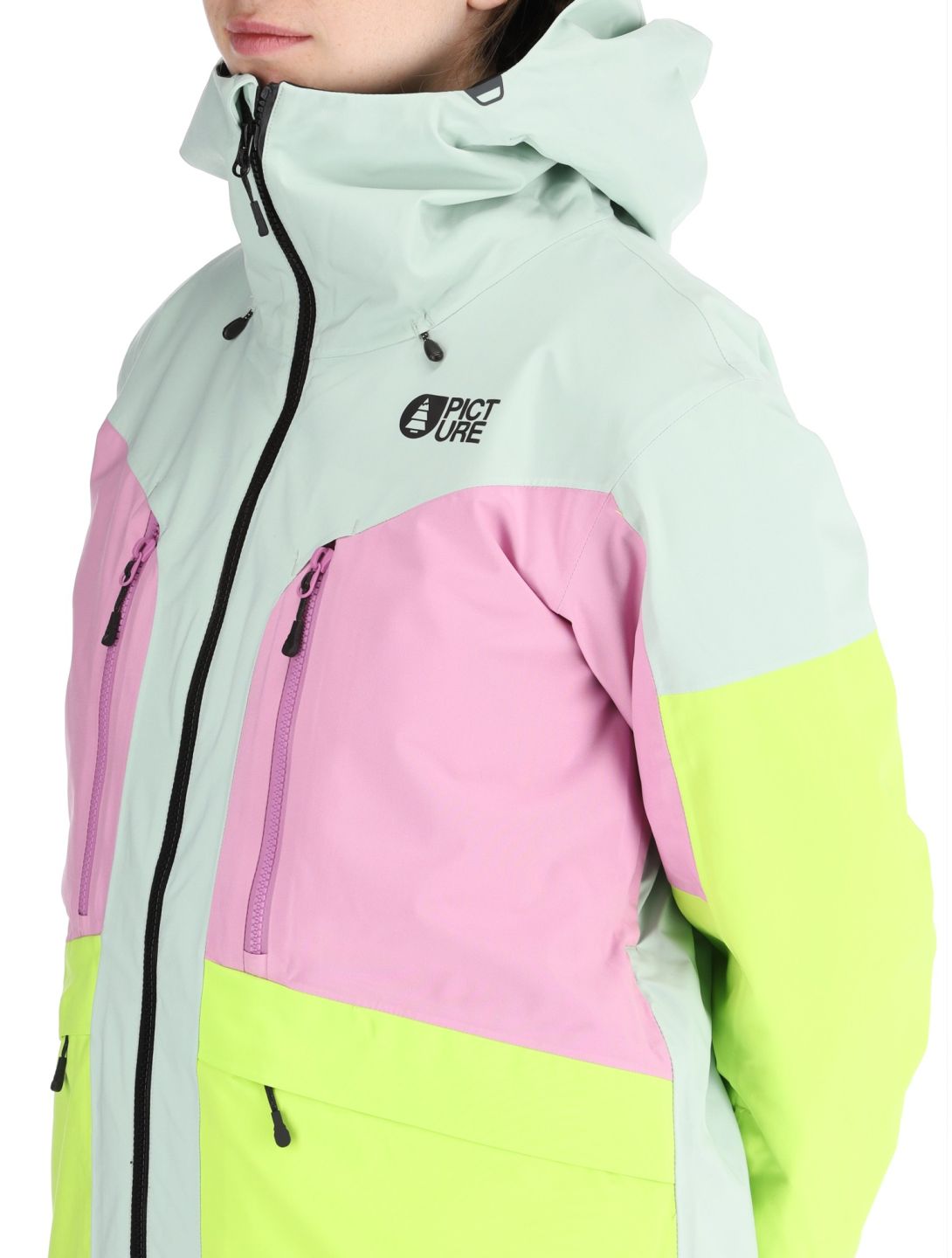 Picture, Haakon veste de ski femmes Silt Green Orchid Acid rose, vert 